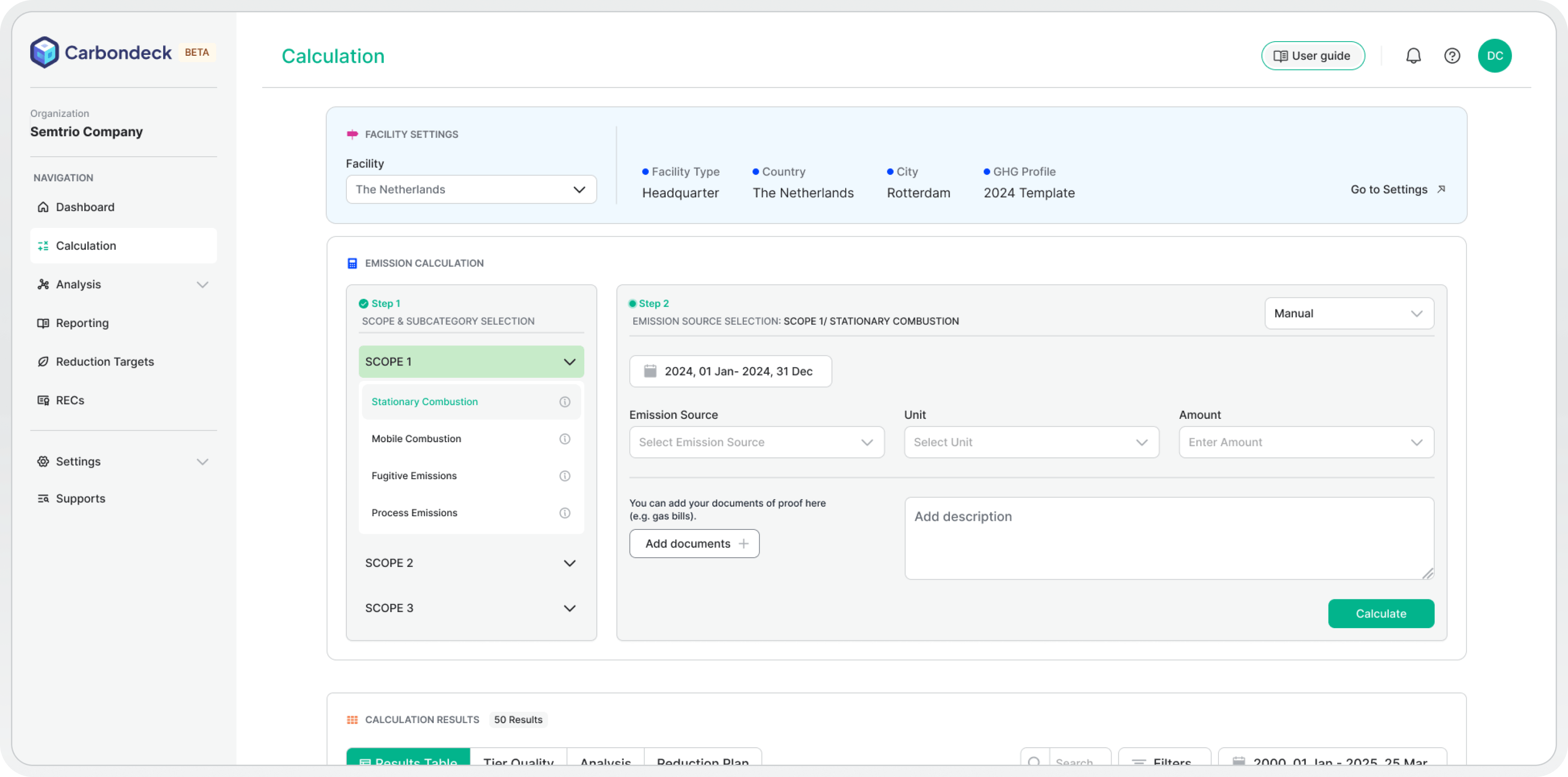 GHG Accounting Screenshot