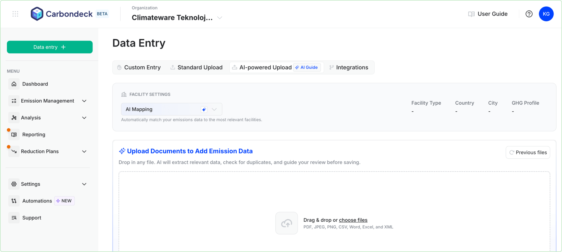 Carbondeck Calculation